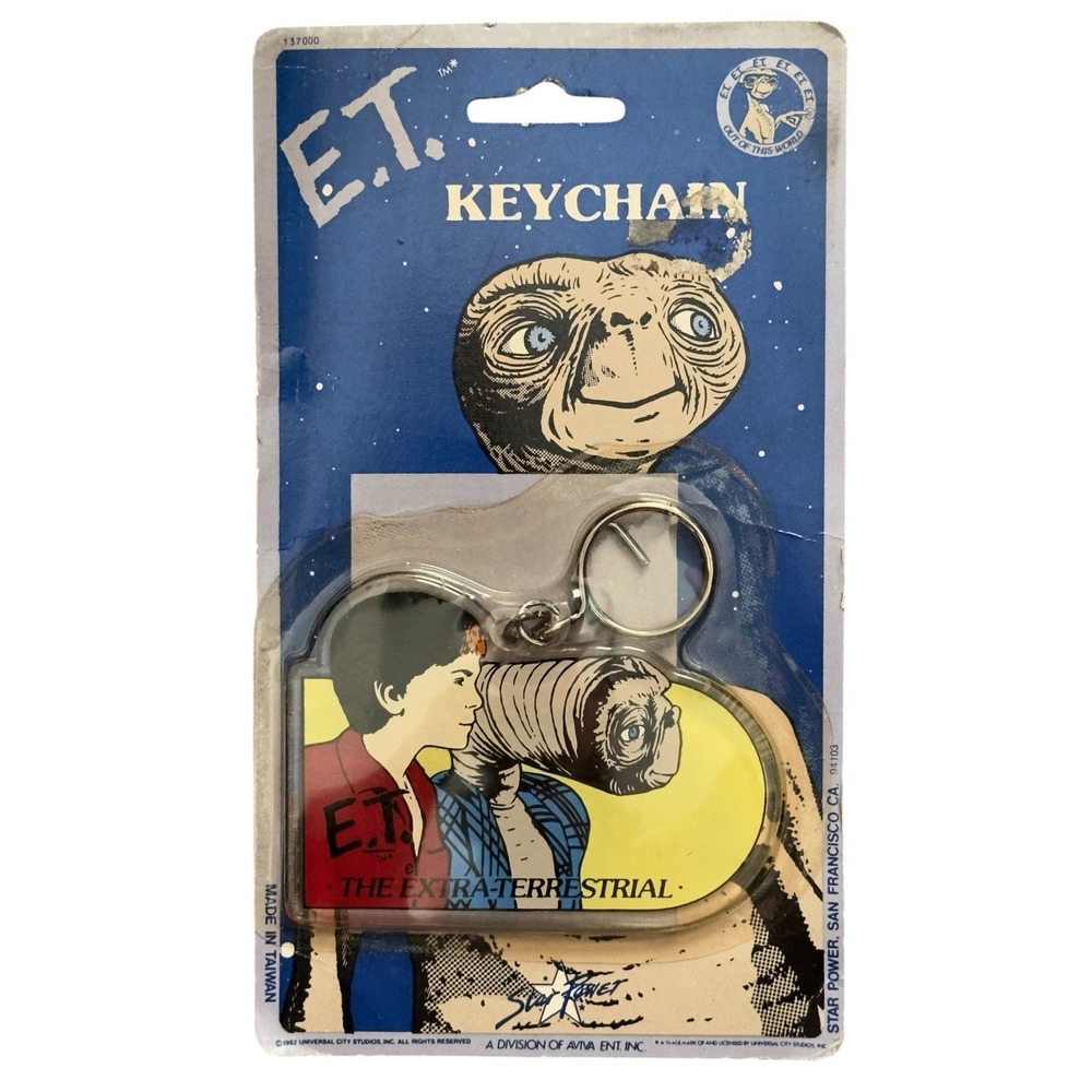 E.T. Keychain ~‎ The Extra Terrestrial Movie Universal Studios Vintage Key Ring